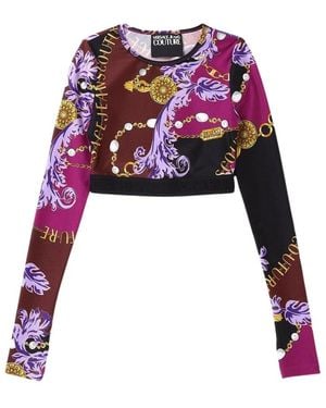 Versace Jeans Couture Long Sleeve Tops - Purple