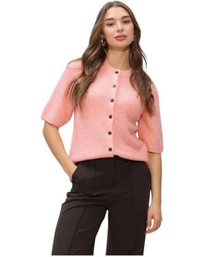 Moss Copenhagen Truien & Vesten ,Roze ,Denim Mschjinie Hope 2/4 Cardigan - Rood