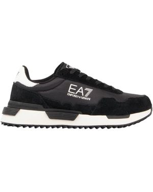 EA7 Schoenen ,Zwart ,Leer Vintage Running