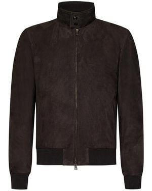 Boglioli Giubbotto bomber in camoscio marrone aw24 - Nero