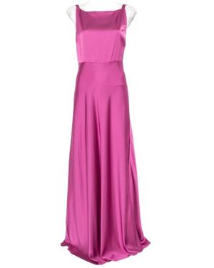 Liu Jo Satin Square Neck Maxi Dress - Pink