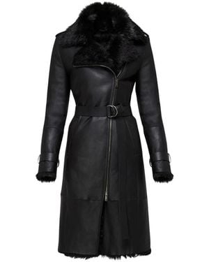 V S P Faux Fur & Shearling Jackets - Black