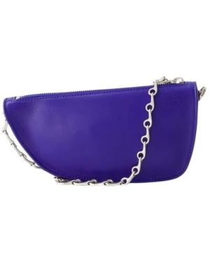 Burberry Tassen ,Blauw ,Leer Half-Moon Schoudertas Met Ketting - Paars