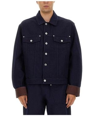 JW Anderson Jassen ,Blauw ,Denim Turn Up Cuff Jacket