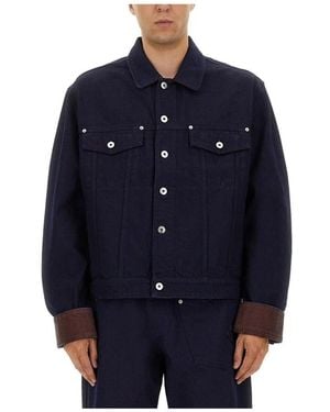 JW Anderson Jassen ,Blauw ,Denim Turn Up Cuff Jacket