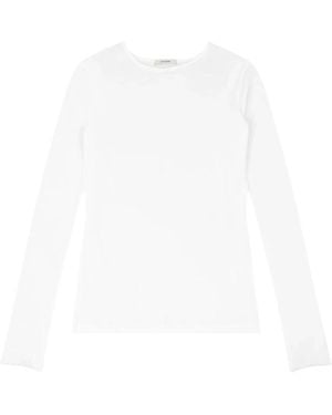 Entire studios Tops ,Wit ,Katoen Zwaar T-Shirt Met Lange Mouwen