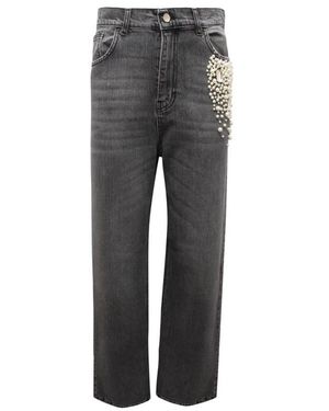 Relish Jeans ,Zwart ,Straight Jeans - Grijs