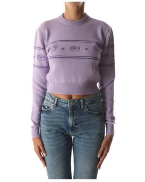 Chiara Ferragni Round-Neck Knitwear - Purple