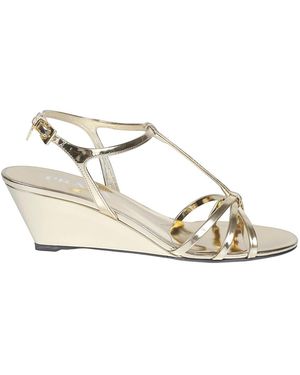 Prada Metallic Leather Sandalen - Mettallic