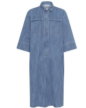 Soaked In Luxury Shirt Dresses - Blue