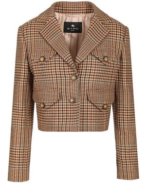 Etro Cropped Wollblazer - Braun