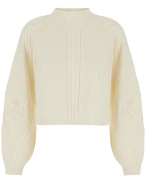Twinset Round-Neck Knitwear - Blanco
