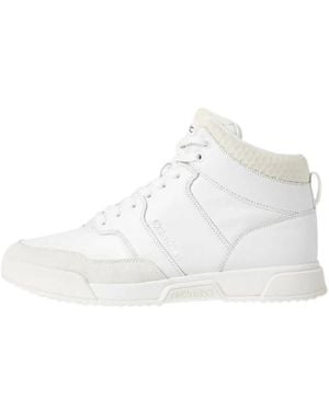 Calvin Klein Schoenen ,Wit ,Leer Hm 0Hm 00290 High-Top Sneaker