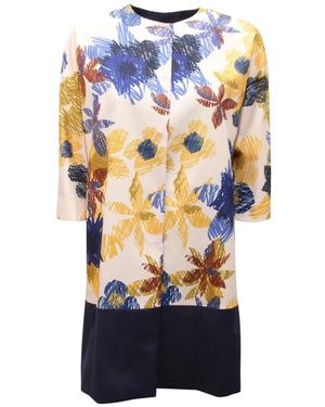 Hanita Jassen ,Veelkleurig ,Wol Italiaanse Stijl 3/4 Wollen Jas - Blauw