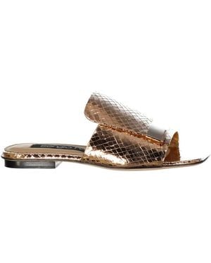 Sergio Rossi Offene Zehen Slip-On Lederschuhe - Braun