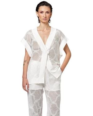 Alpha Studio Gilet Aperto - Weiß