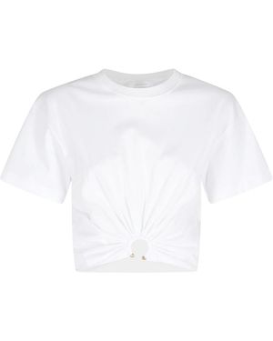 Rabanne Tops ,Wit ,T-Shirt Met Decoratieve Ring