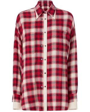 Pinko Overhemden ,Veelkleurig ,Katoen Clivia Camicia Tinto Filo Check - Rood