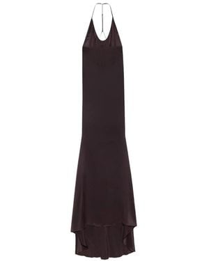 Tom Ford Peach-Feel Zijde Satijn Halterneck Avondjurk - Paars