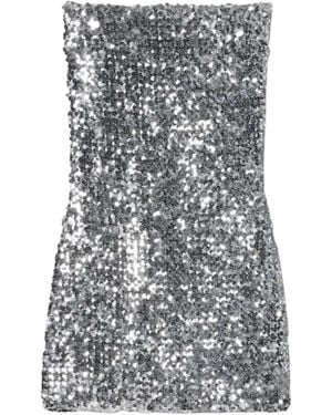 Gucci Kleid Aus Elastischem Stoff Mit Stickerei Und Pailletten - Grau