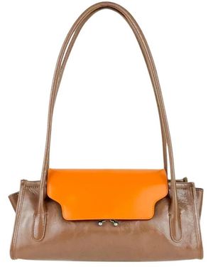 Marni Leder-Trunkette-Tasche - Orange
