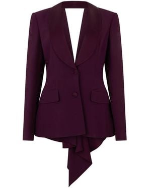 Alberta Ferretti Jassen ,Paars ,Leer Elegante Blazer