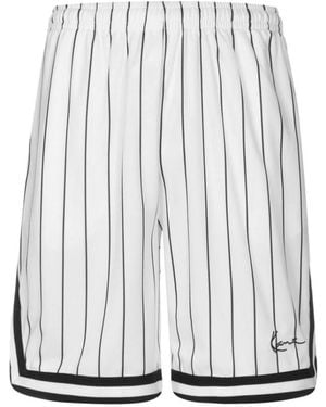 Karlkani Pinstripe Bermuda Shorts - Weiß