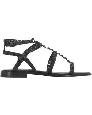 Ash Flat Sandals - Black