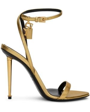 Tom Ford Padlock Pointy Naked Sandal - Mettallic
