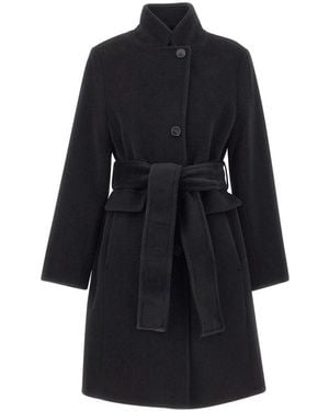 Marella Belted Coats - Negro