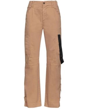 Pinko Broeken ,Rechte Broek Met Hoge Taille - Naturel