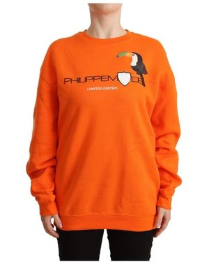 Philippe Model Bedruckter Langarm-Pullover - Orange