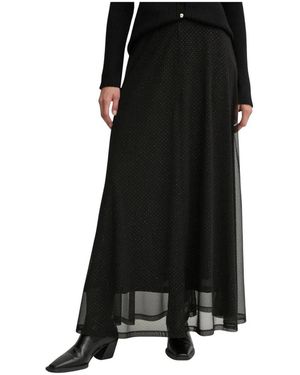 Bruuns Bazaar Glitter A-Lijn Maxi Rok - Zwart