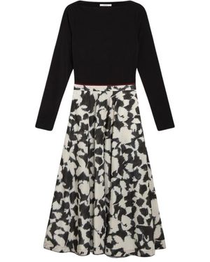 Maliparmi Foliage Chiné Jurk - Zwart