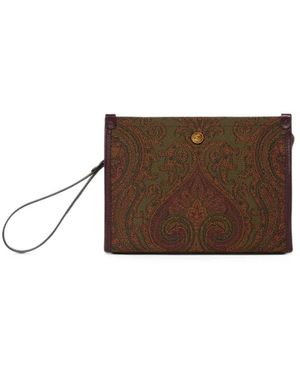 Etro Tassen ,Bruin ,Medium Paisley Jacquard Pouch