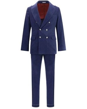 Brunello Cucinelli Double Breasted Suits - Blue