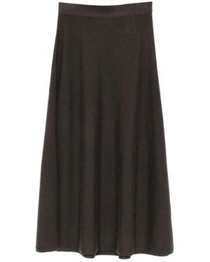 Lisa Yang Rokken ,Bruin ,Kasjmier Torie Skirt - Zwart