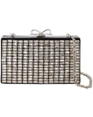 Self-Portrait Tassen ,Grijs ,Polyester Satin Clutch - Zwart