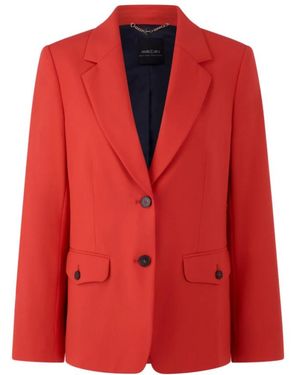 Marc Cain Fitted Blazer Met Afgeronde Zoom - Rood