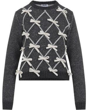 Moschino Round-Neck Knitwear - Gris