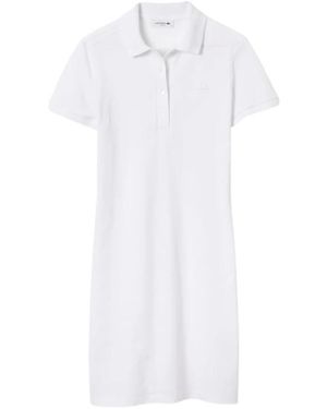 Lacoste Kleedjes ,Wit ,Katoen Witte Polo Jurk Elegante Stijl