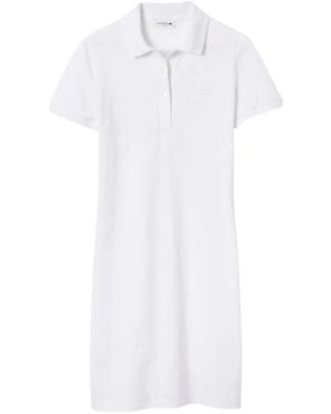 Lacoste Ribbed Polo Dress - White