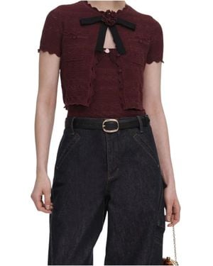 Self-Portrait Round-Neck Knitwear - Nero