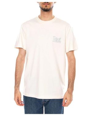 Lee Jeans Tops ,Wit ,Katoen Relaxed Daily Dose Tee