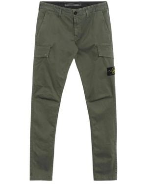 Stone Island Slim-Fit Trousers - Green