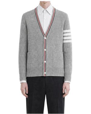 Thom Browne Truien & Vesten ,Grijs ,Wol Hector Patchwork Jersey Intarsia
