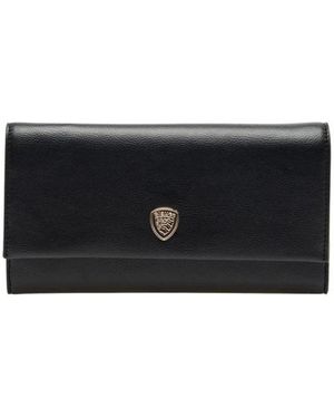 Blauer Elegante Klassische Damenbrieftasche Mit Münzfach - Schwarz
