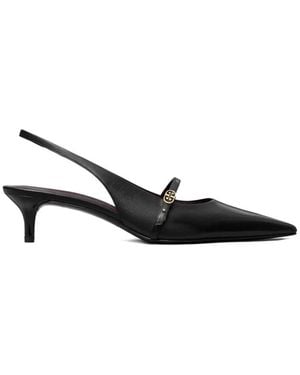 Tory Burch Double T Buckle Mary Jane Slingback - Zwart