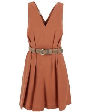 Brunello Cucinelli Short Dresses - Marrón
