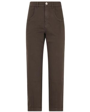 Eleventy Broeken ,Bruin ,Katoen Stretch Katoenen Broek